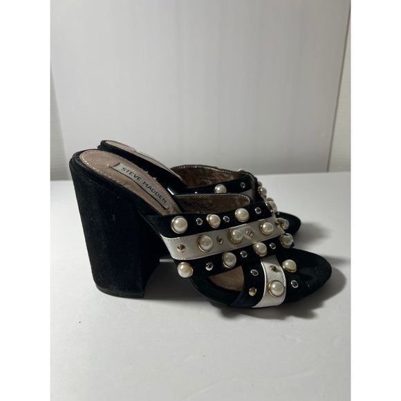 Steve Madden Black Pearl Embellished Women's Shoes - Picture 4 of 7